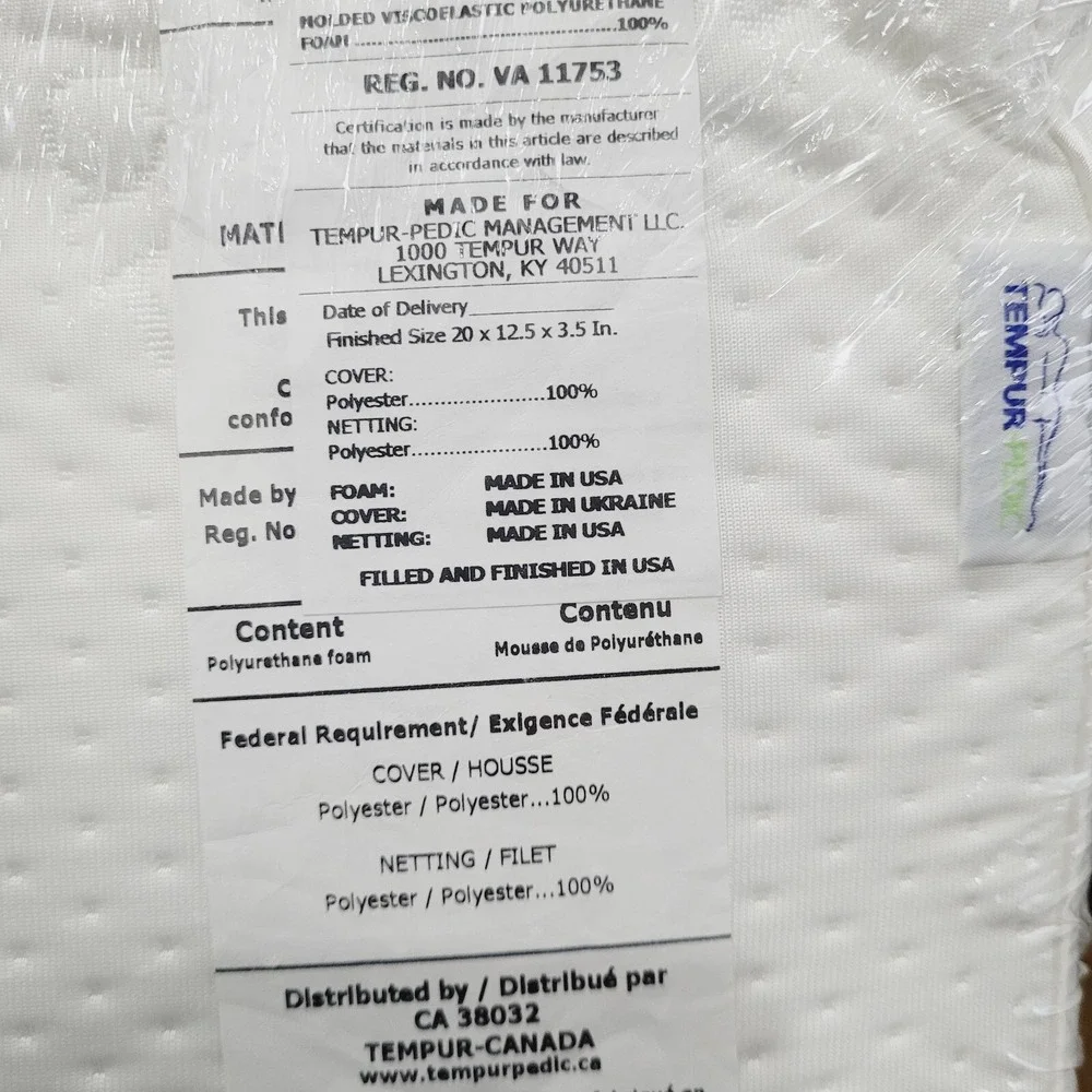 Tempur-Pedic TEMPUR-Ergo Neck Pillow Small Profile White 20